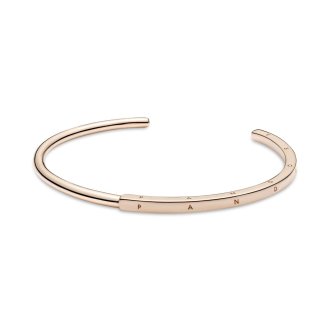 Bangle otvorena narukvica Pandora Signature od 14k roze pozlate