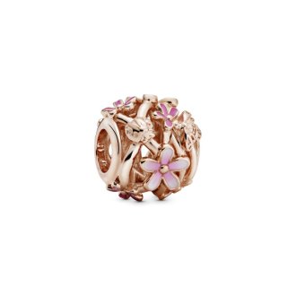 Privezak Filigranska roze bela rada od 14k roze pozlate
