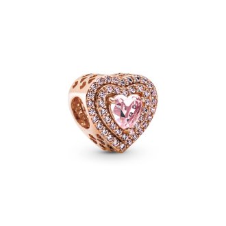 Privezak Slojevito srce od 14k roze pozlate