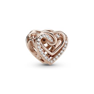 Privezak Isprepletana srca od 14k roze pozlate