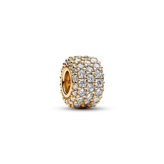 Privezak Trostruki pavé red od 14k pozlate