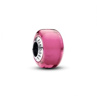 Mini privezak Krug od roze murano stakla