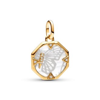 Medaljon Leptir sa biserom od 14k pozlate