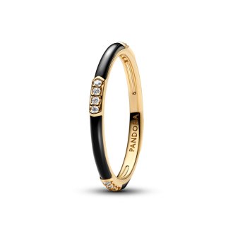 Prsten crne boje od 14k pozlate