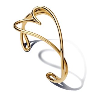 Bangle otvorena narukvica nepravilnog oblika srca od 14k pozlate