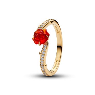 Disney Beauty and the Beast Enchanted Rose prsten od 14k pozlate