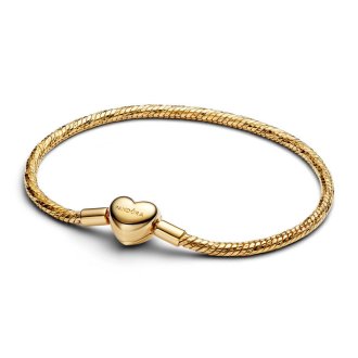 Narukvica Faceted Snake Chain sa kopčom u obliku srca od 14k pozlate