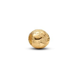 Mini privezak sa teksturom Globus od 14k pozlate